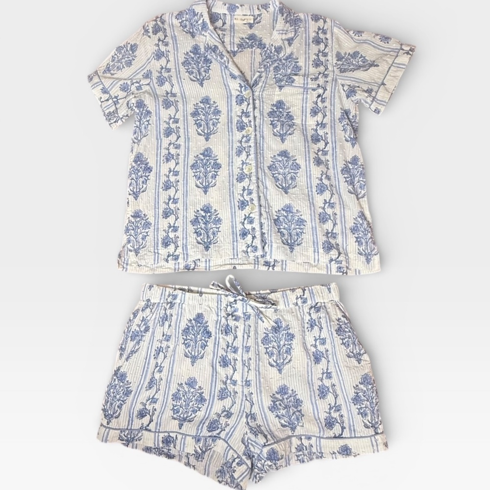 Roller Rabbit Lily Stripe Livy Pajama Sleep Set Blue‎ Size Large (E) - Picture 3 of 7